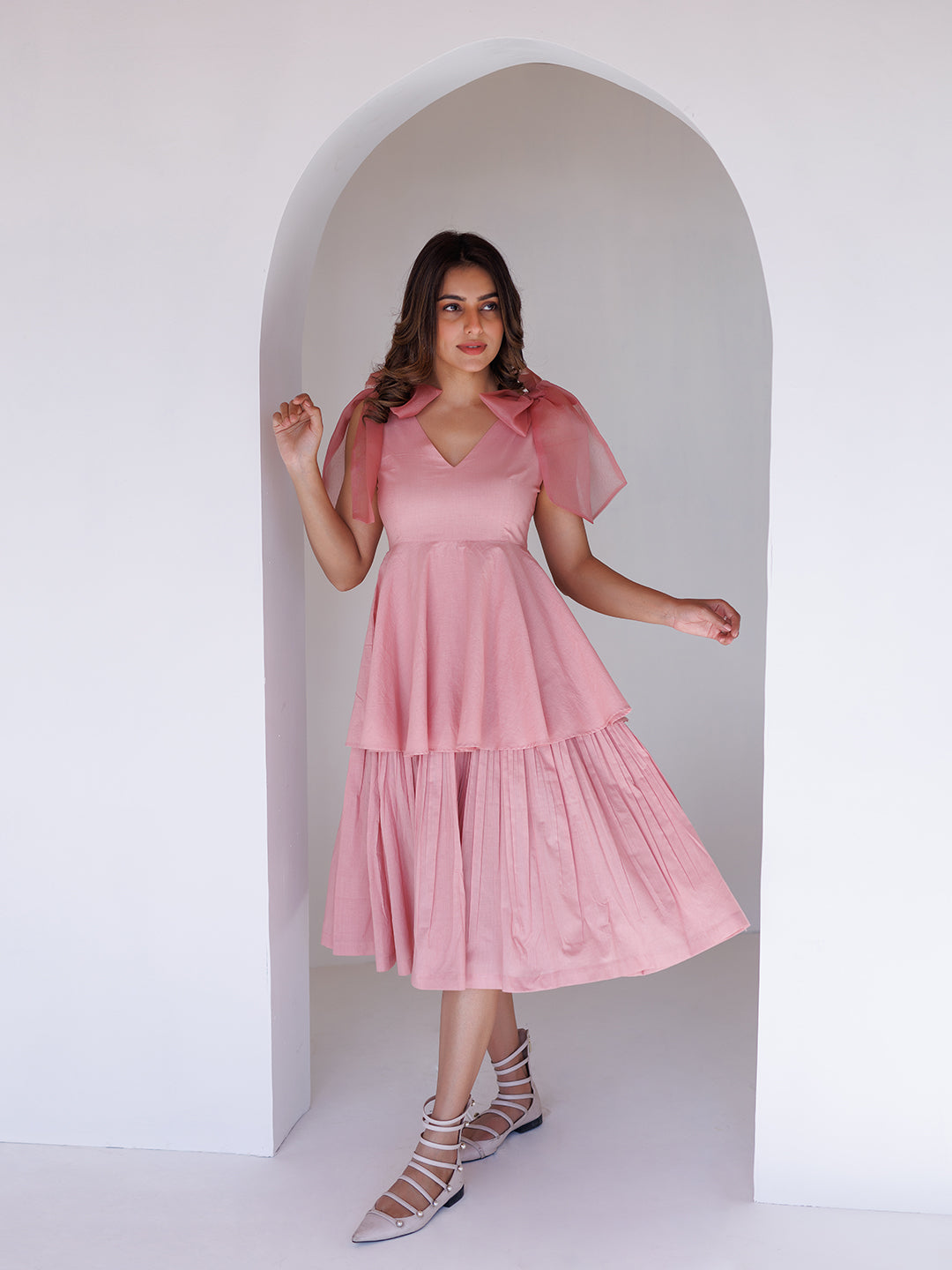 Coral Cloud Midi Dress