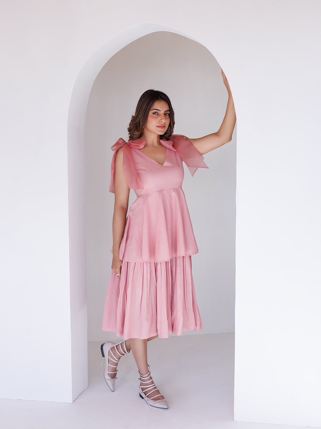 Coral Cloud Midi Dress