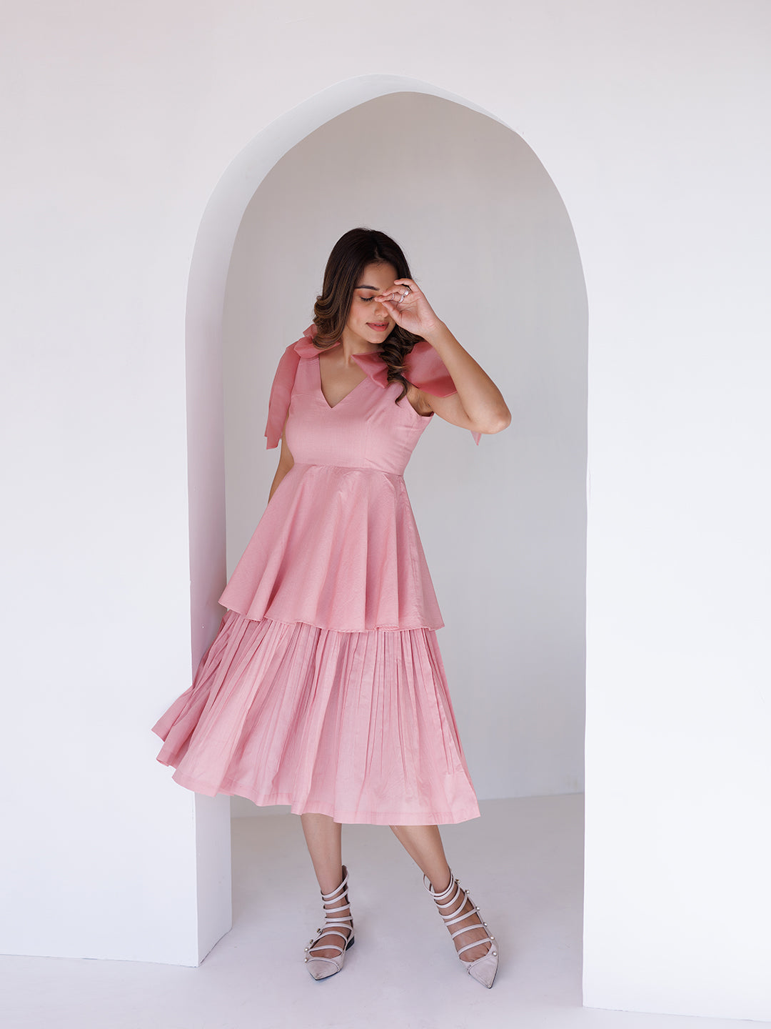 Coral Cloud Midi Dress