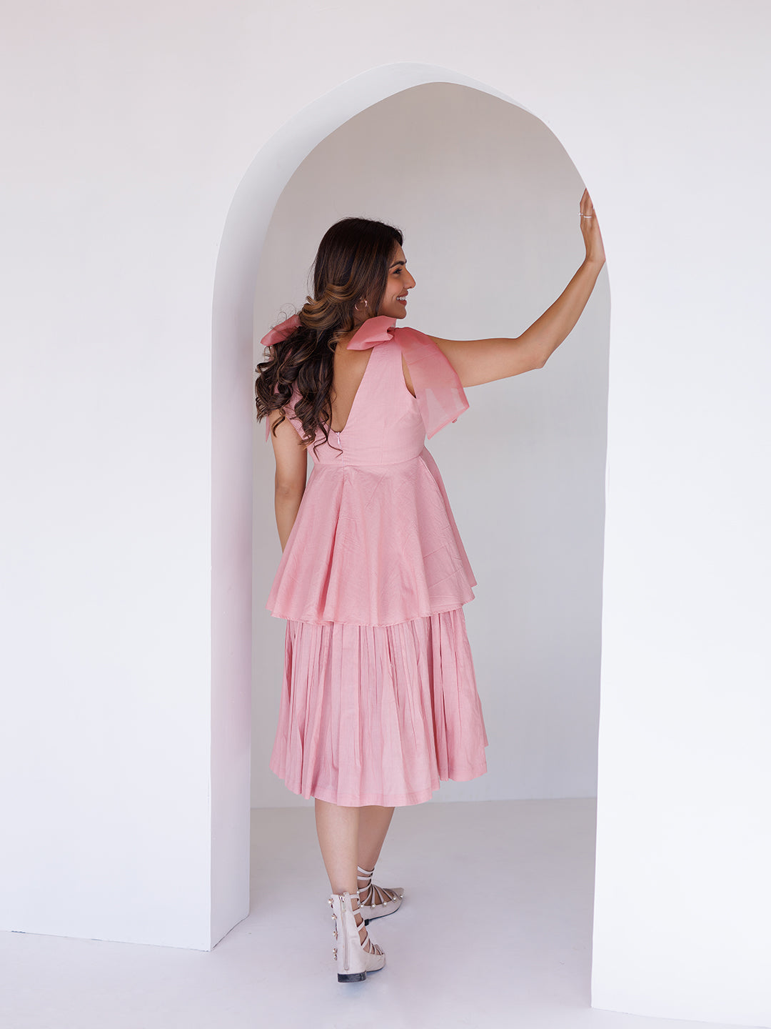 Coral Cloud Midi Dress