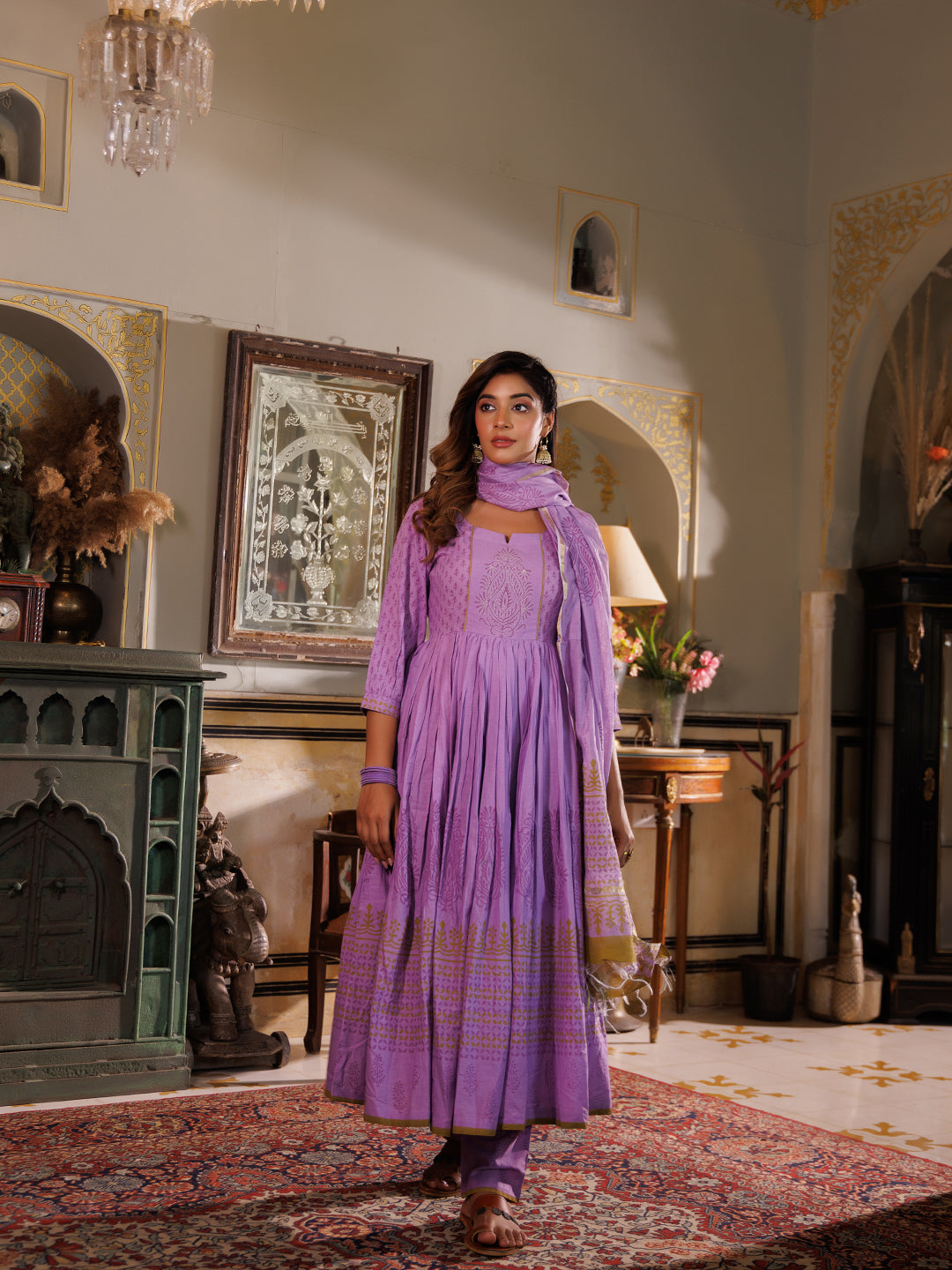 Diffused Orchid Kurta Set