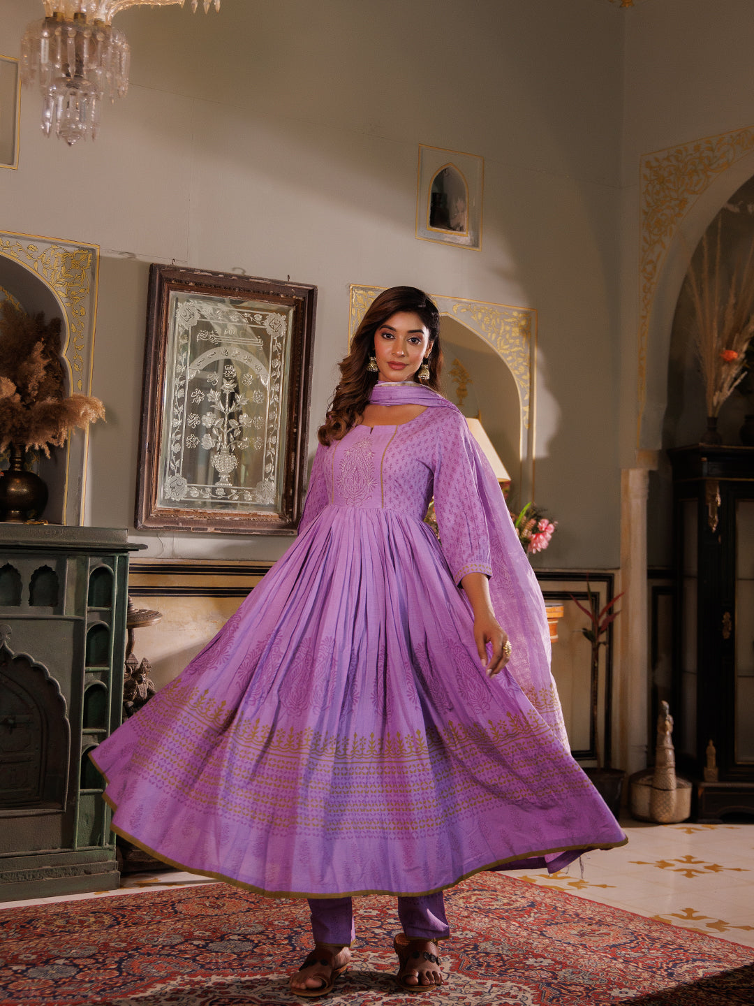 Diffused Orchid Kurta Set