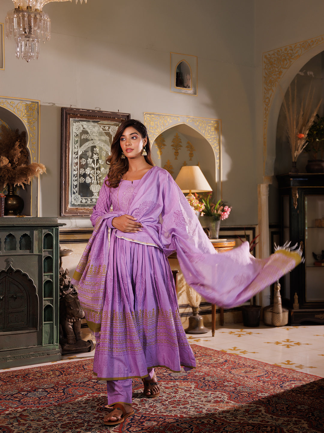 Diffused Orchid Kurta Set