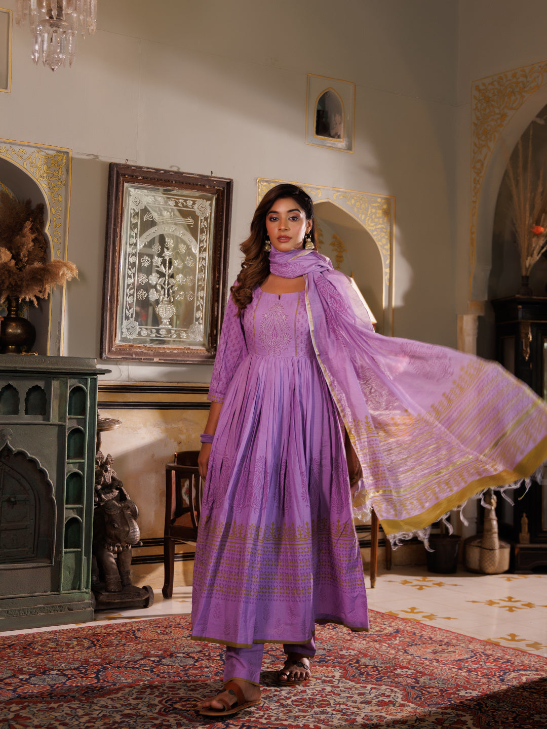Diffused Orchid Kurta Set