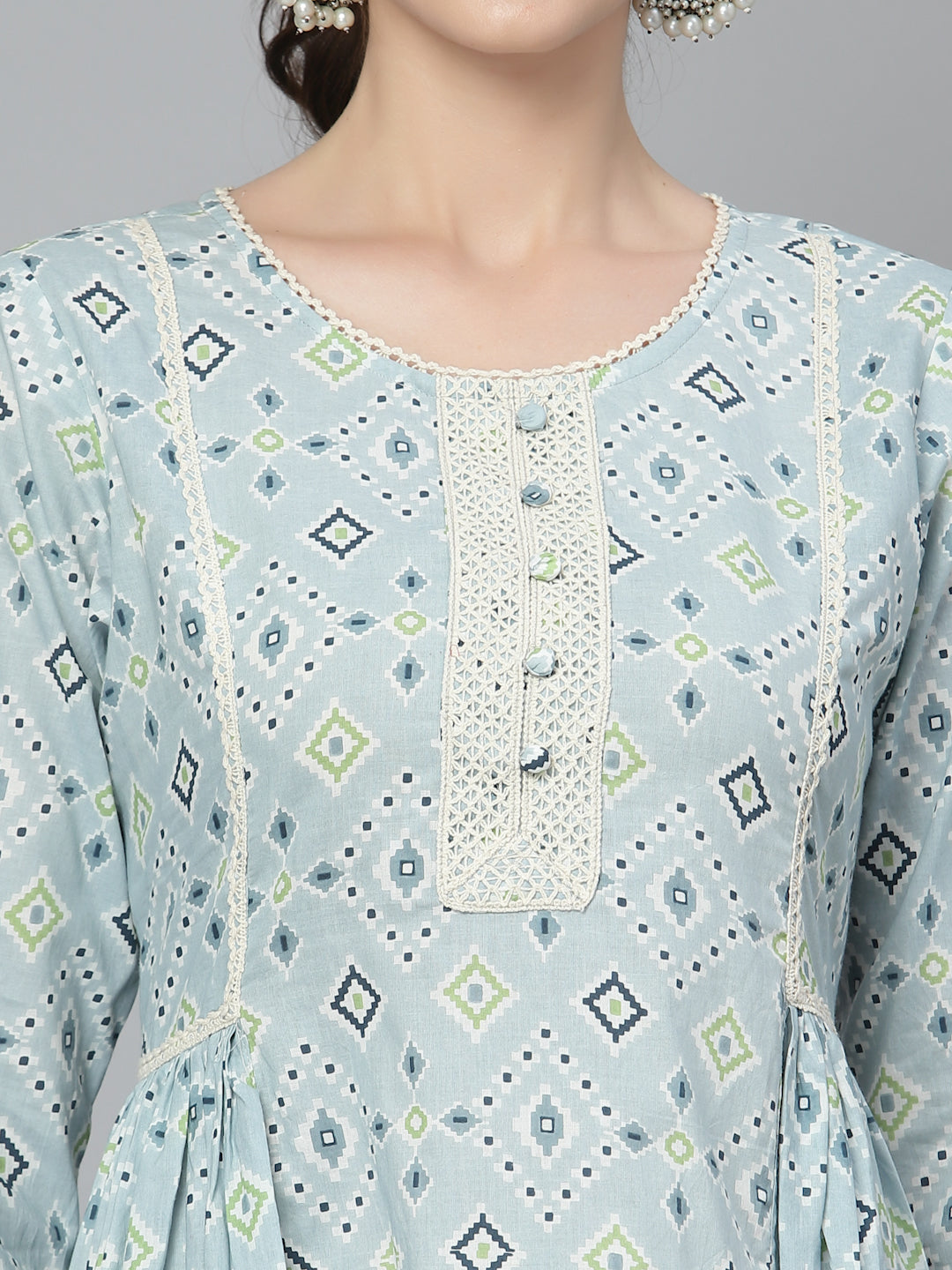 Elisa Blue Printed Kurti