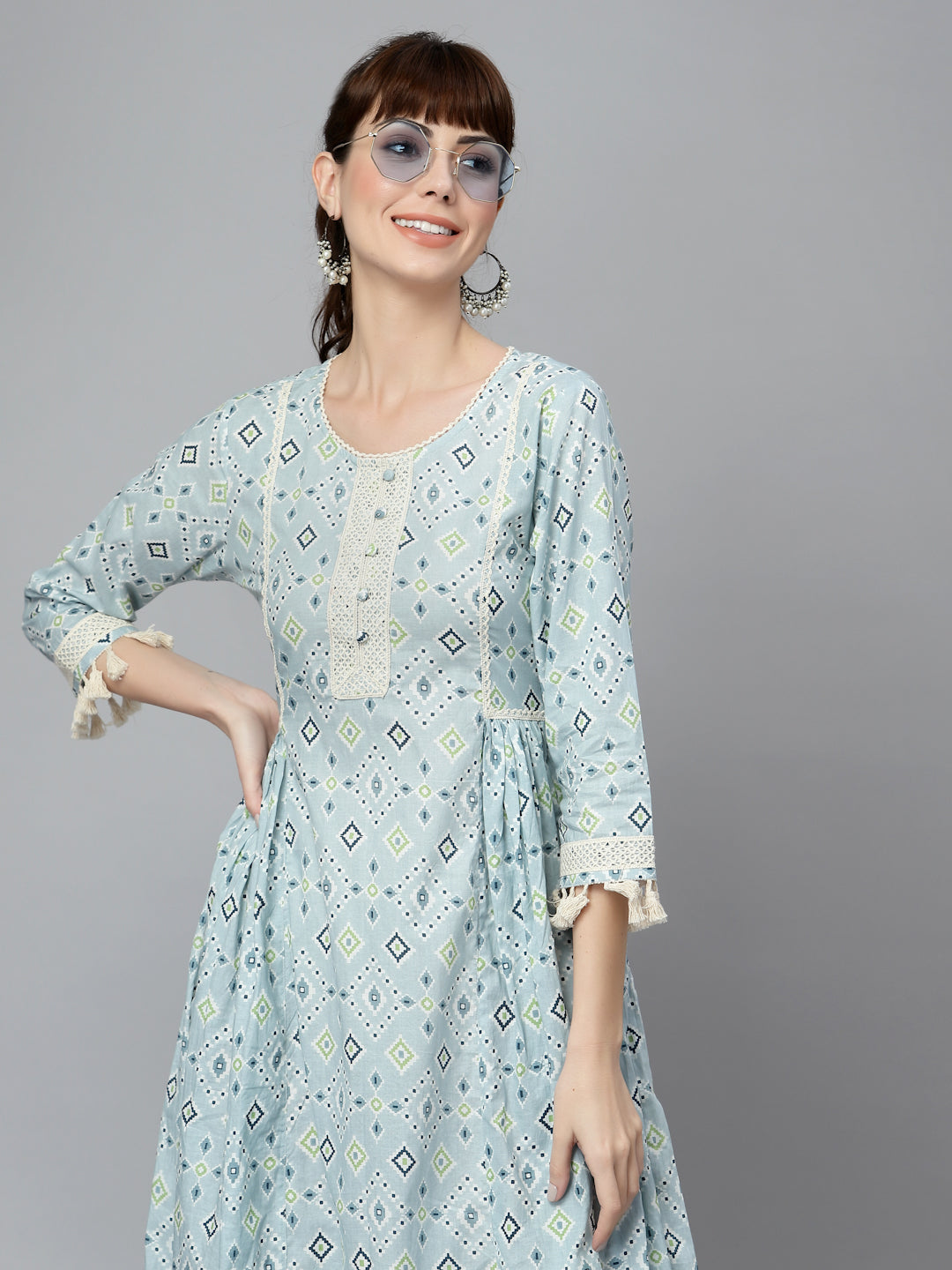 Elisa Blue Printed Kurti