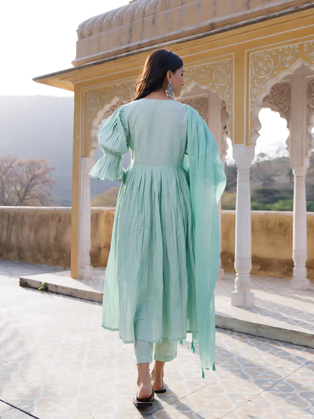 Gossamer Green Kurta Set Ragavi