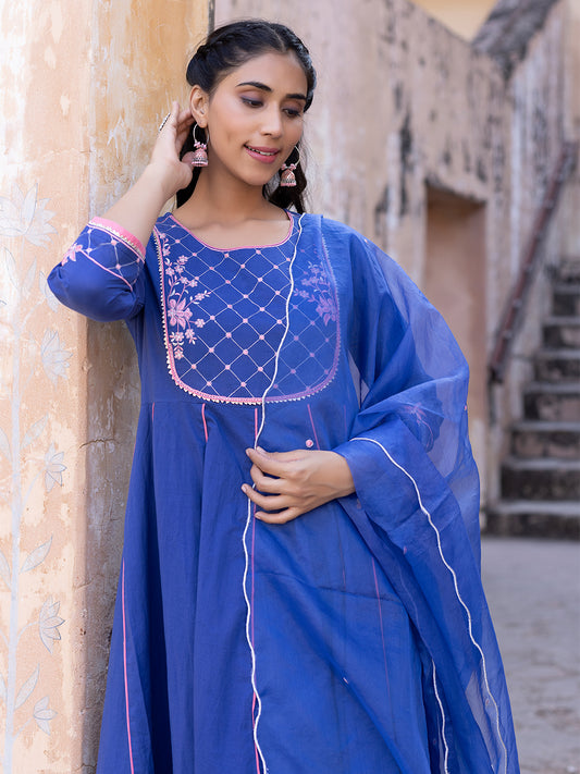 Granada Sky Cotton Kurta Set