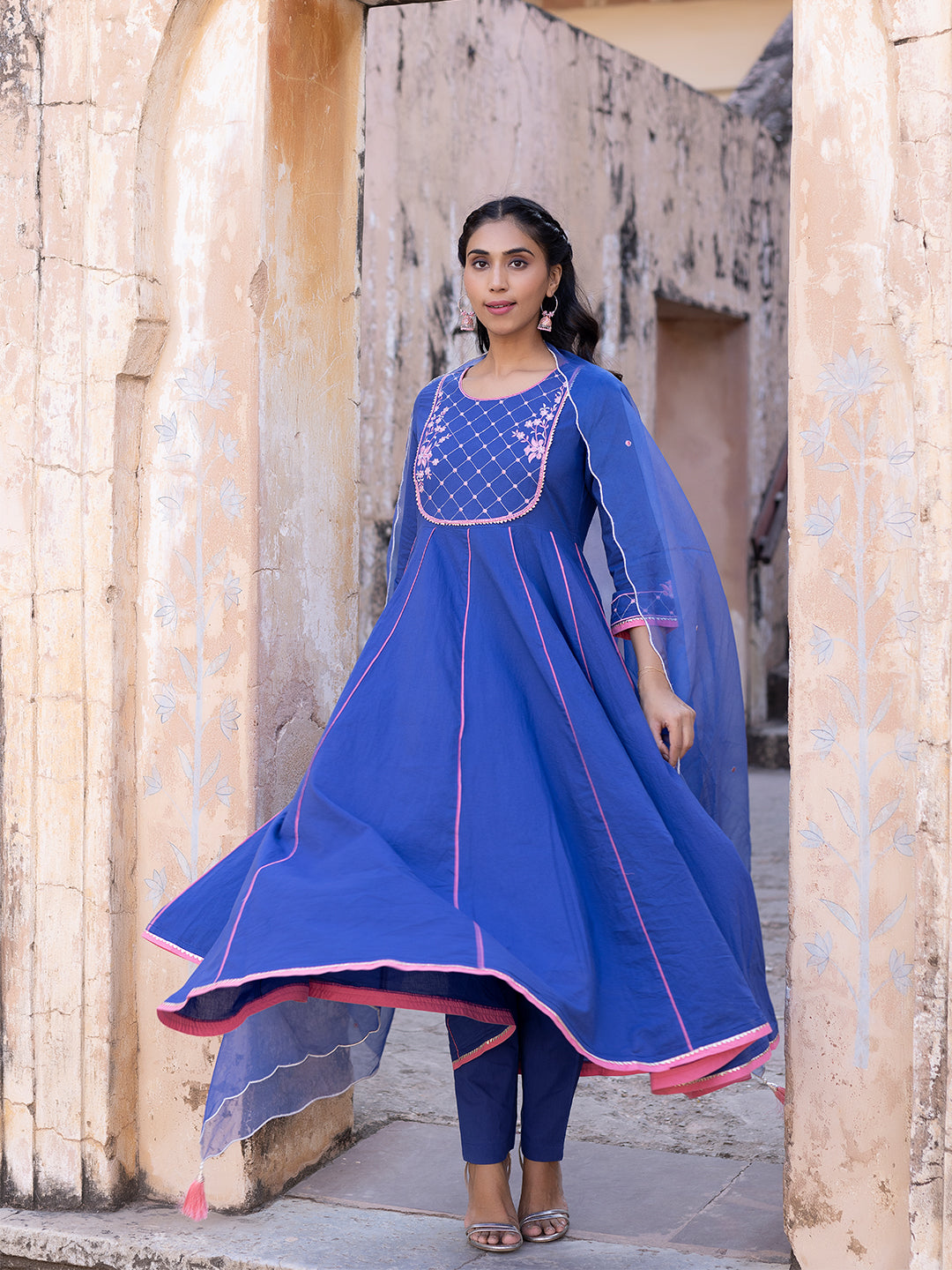 Granada Sky Cotton Kurta Set
