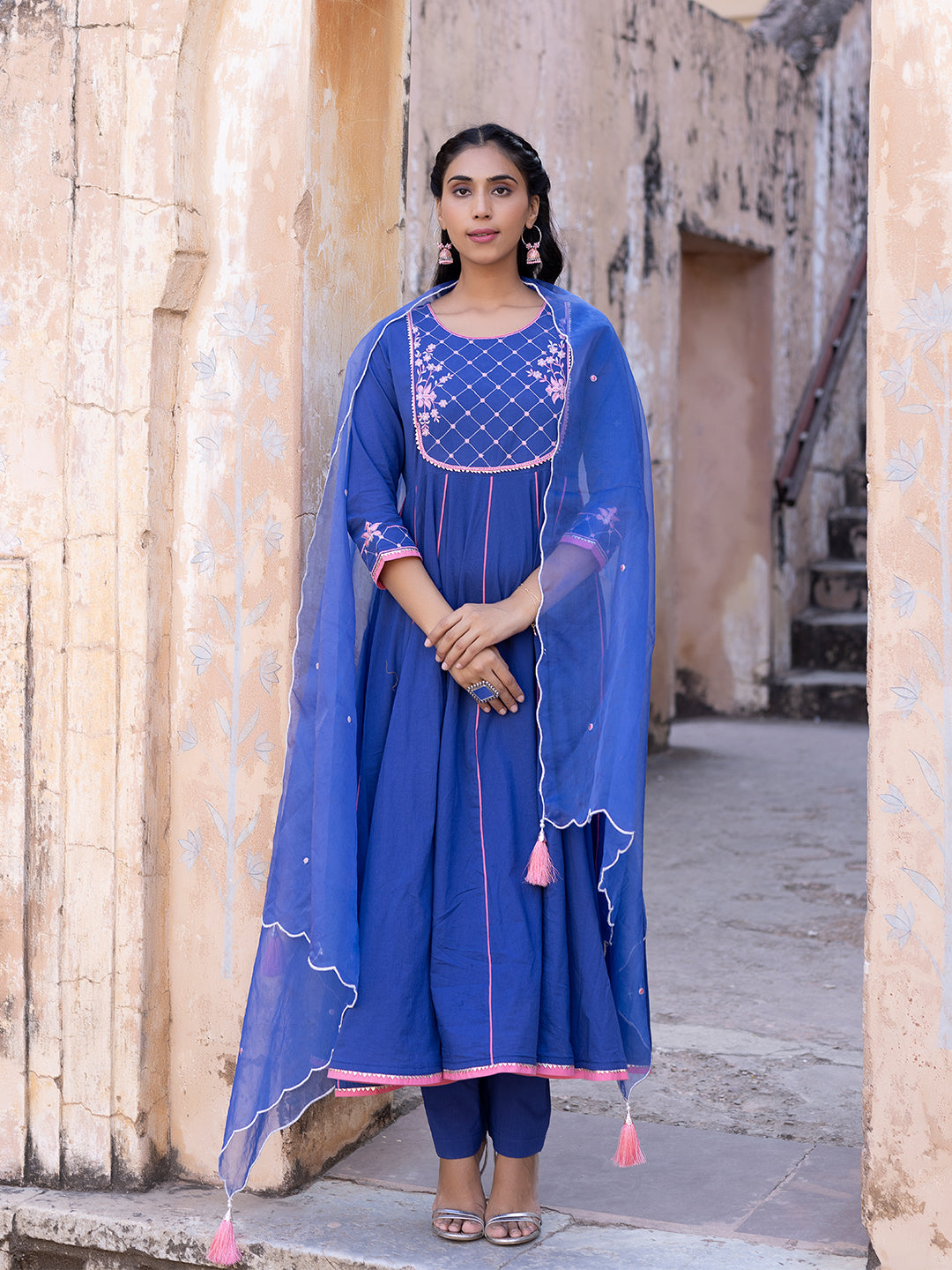 Granada Sky Cotton Kurta Set