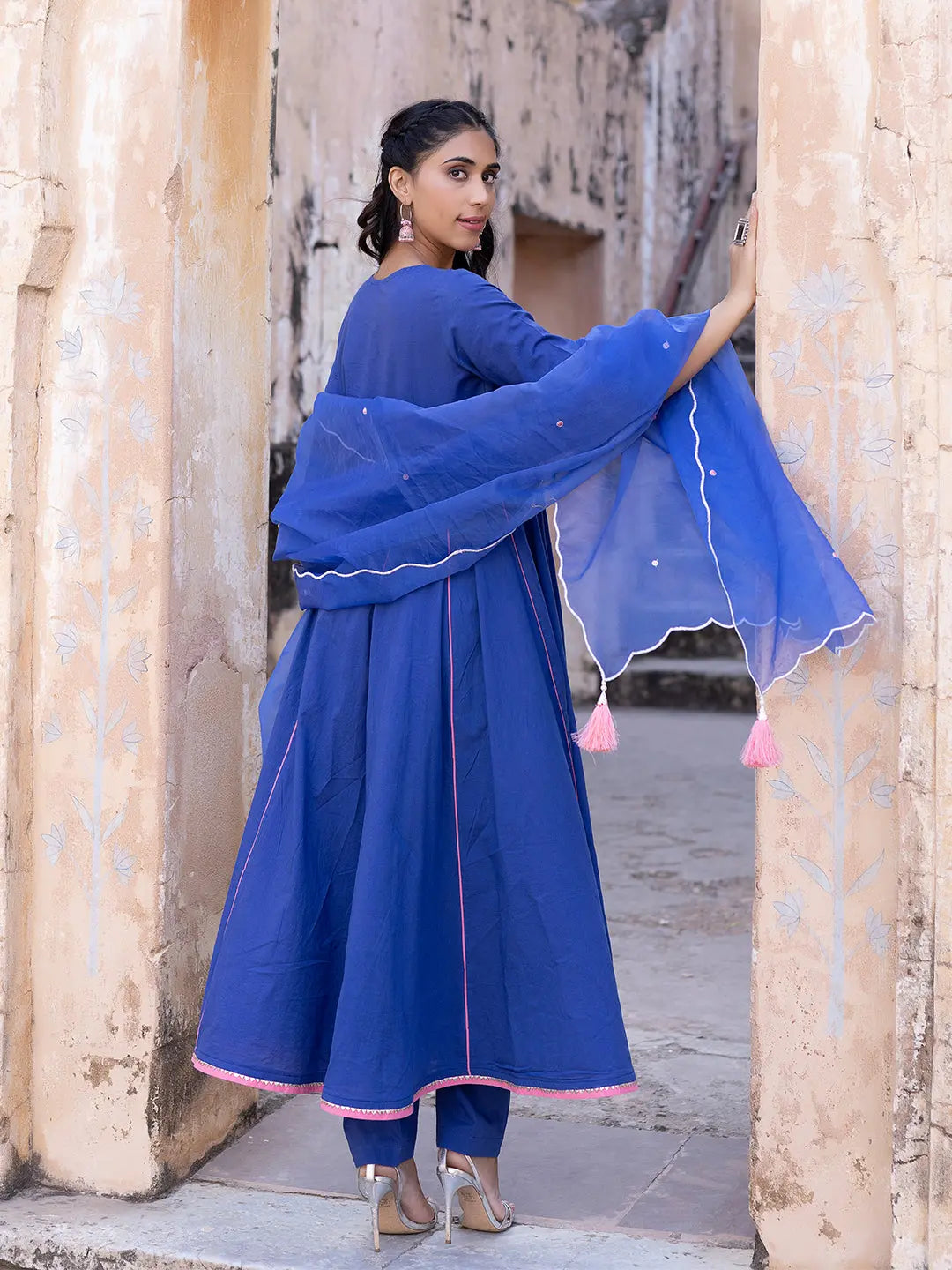 Granada Sky Cotton Kurta Set Ragavi