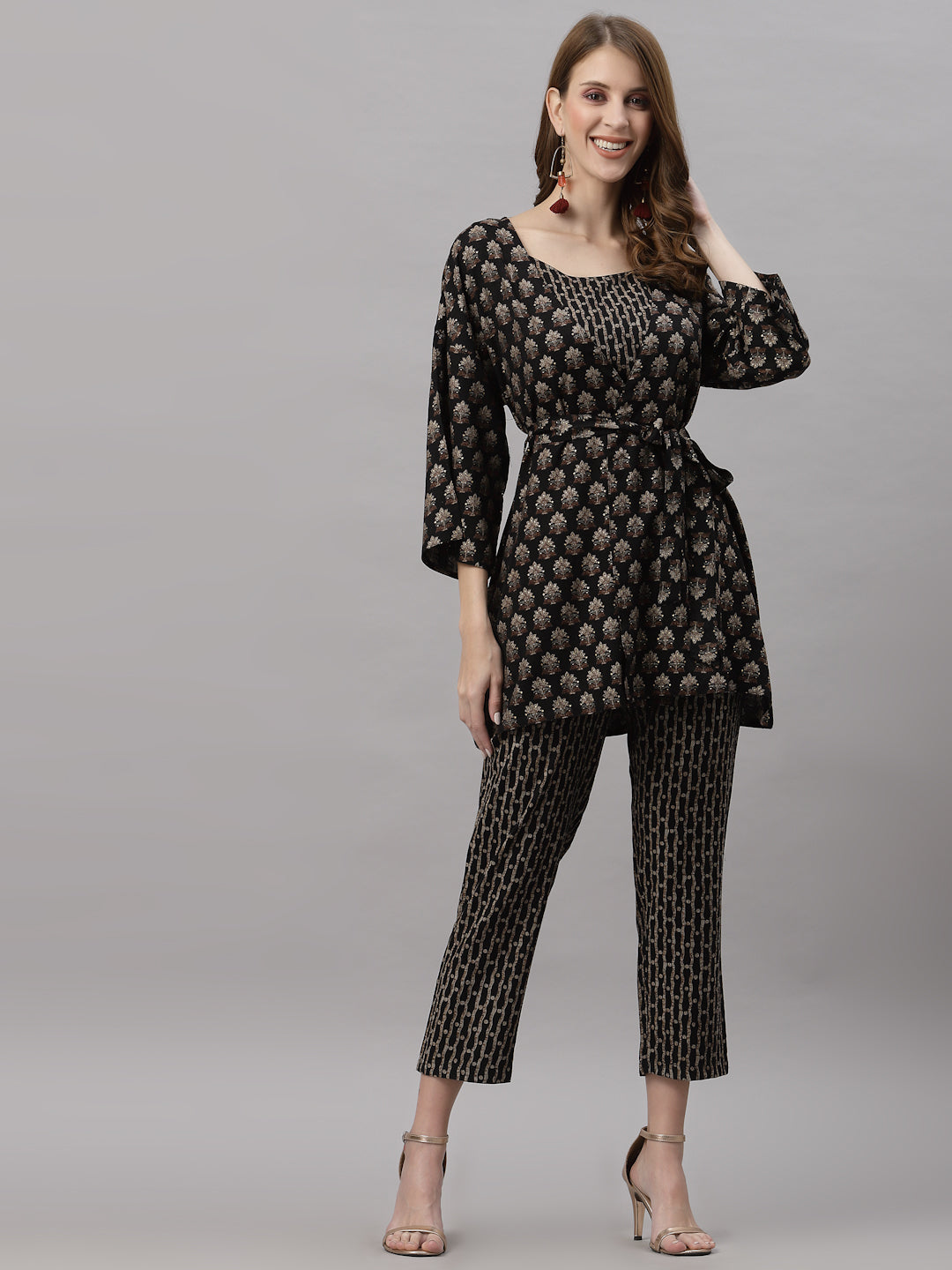 Heather Black Jacket Set