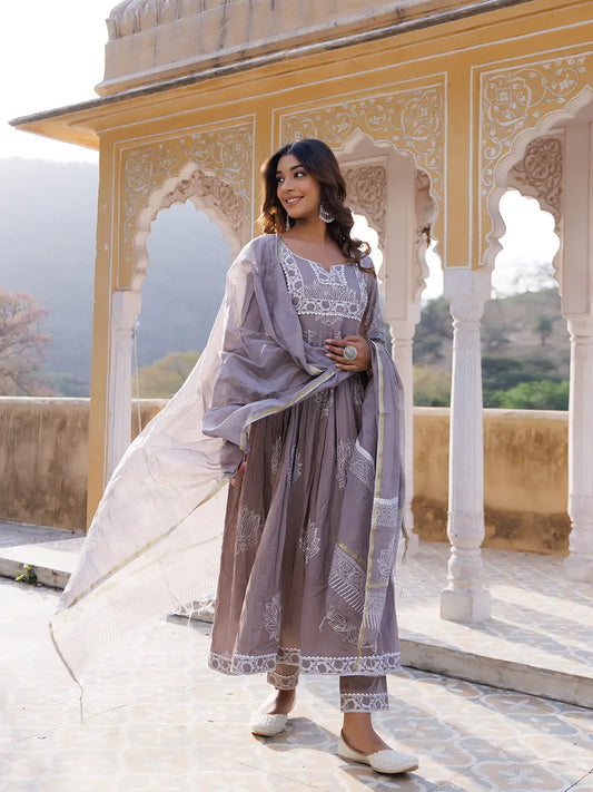 High Rise Grey Kurta Set Ragavi