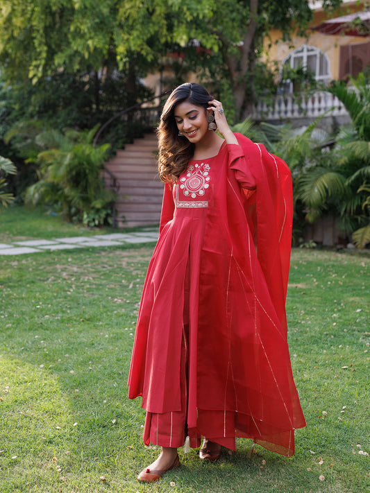 Lava Falls Red Kurta Set