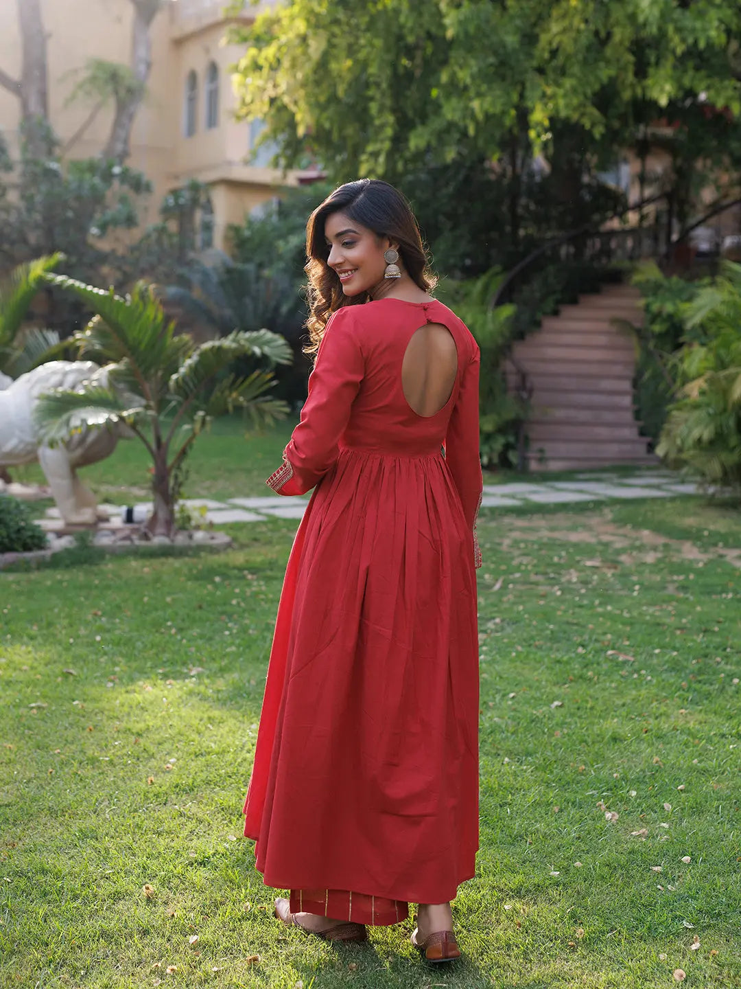 Lava Falls Red Kurta Set Ragavi