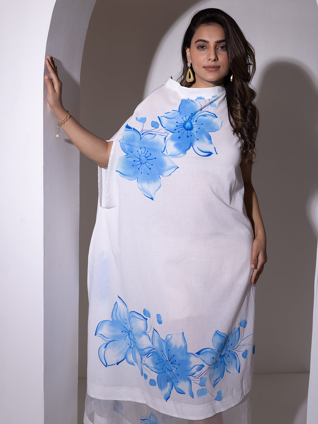 Lucent White Brush Paint Dress