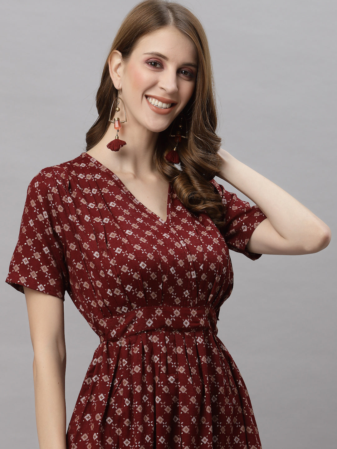 Marie Maroon Dress