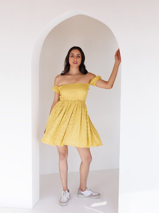 Misted Yellow Mini Dress