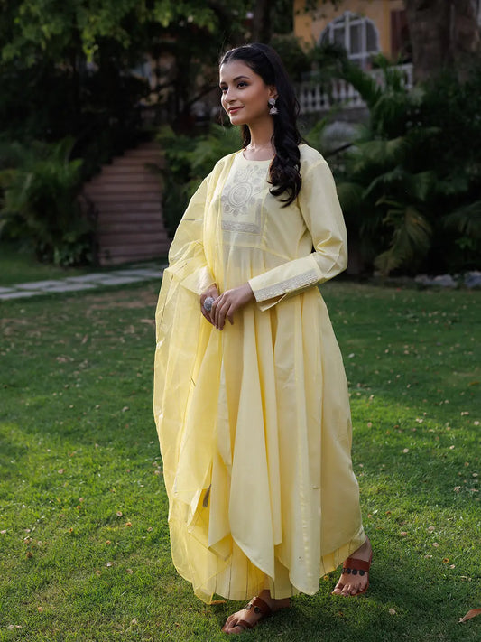 Pale Banana Kurta Set Ragavi