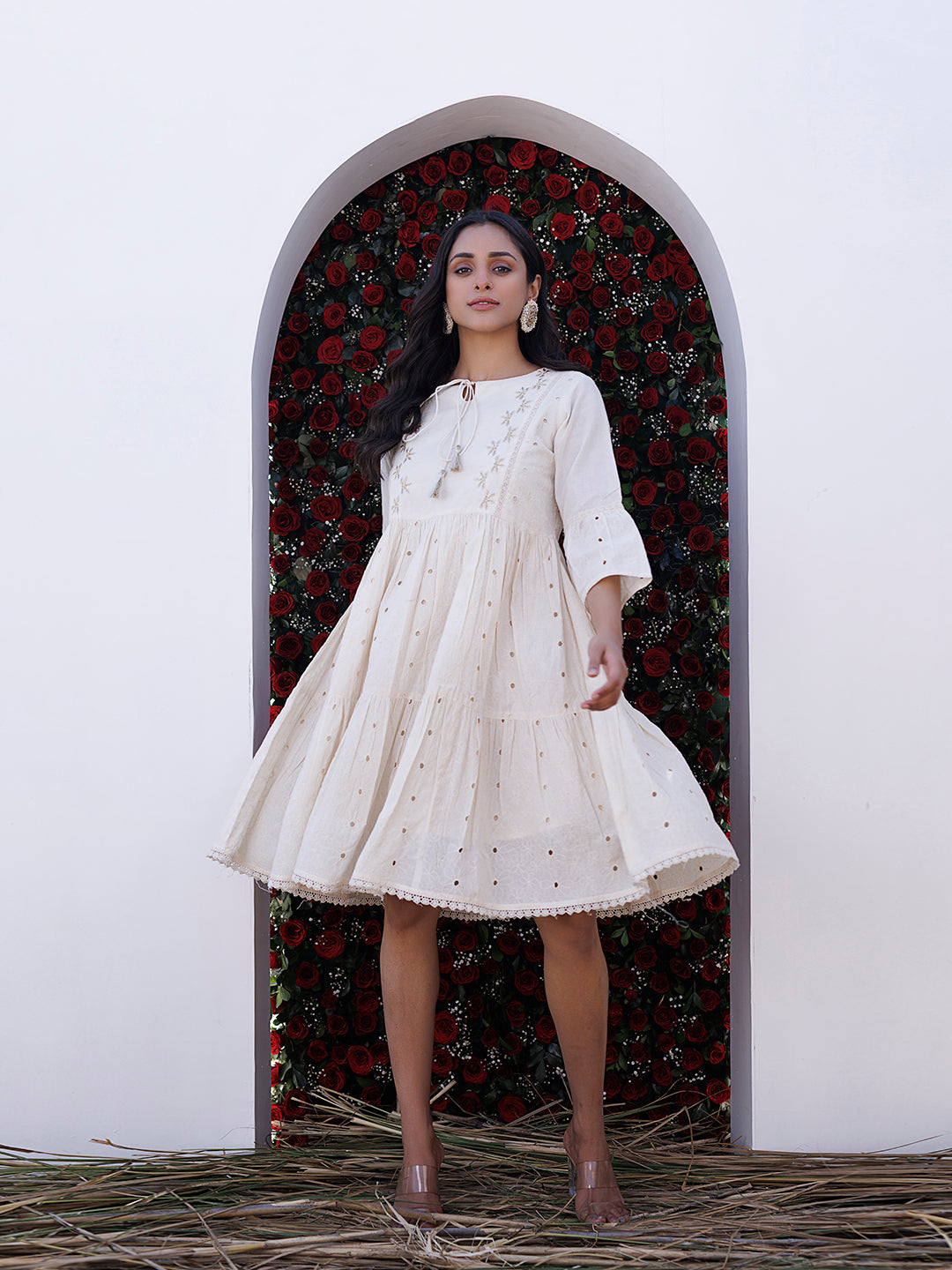 Pristine Schiffli Dress