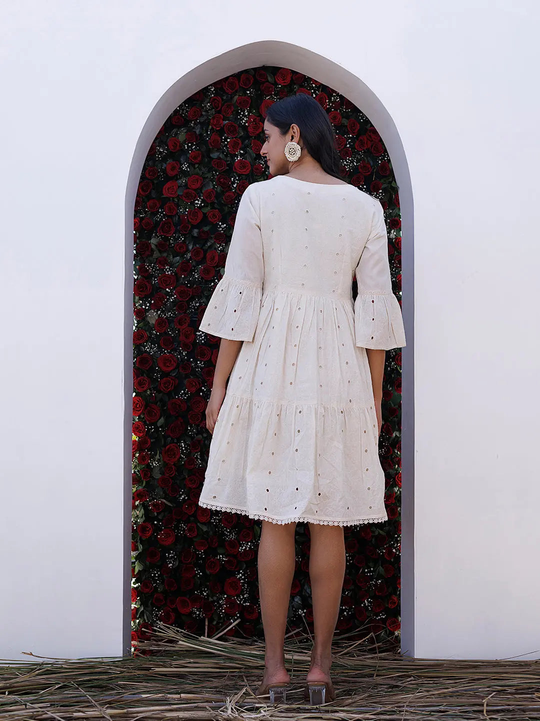 Pristine Schiffli Dress Ragavi