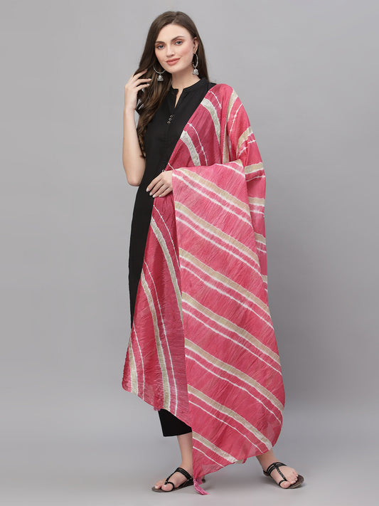 Ragavi Baby Pink Leheriya Dupatta