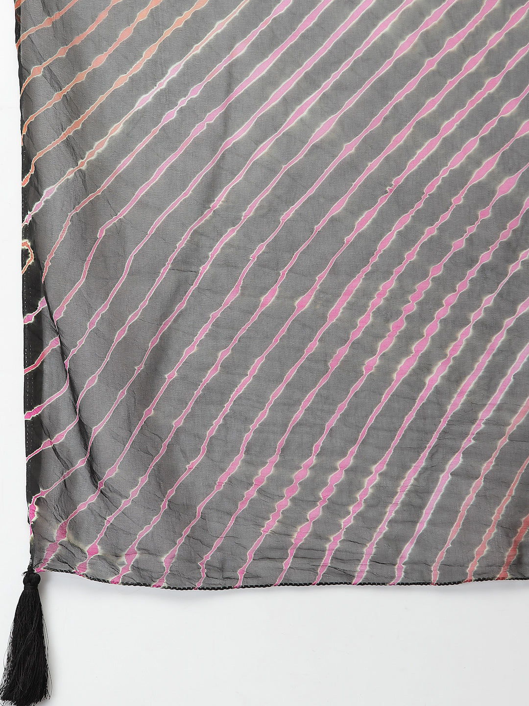 Ragavi Black Multicolour Leheriya Dupatta