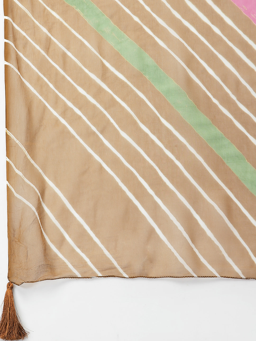 Ragavi Brown Multicolour Leheriya Dupatta