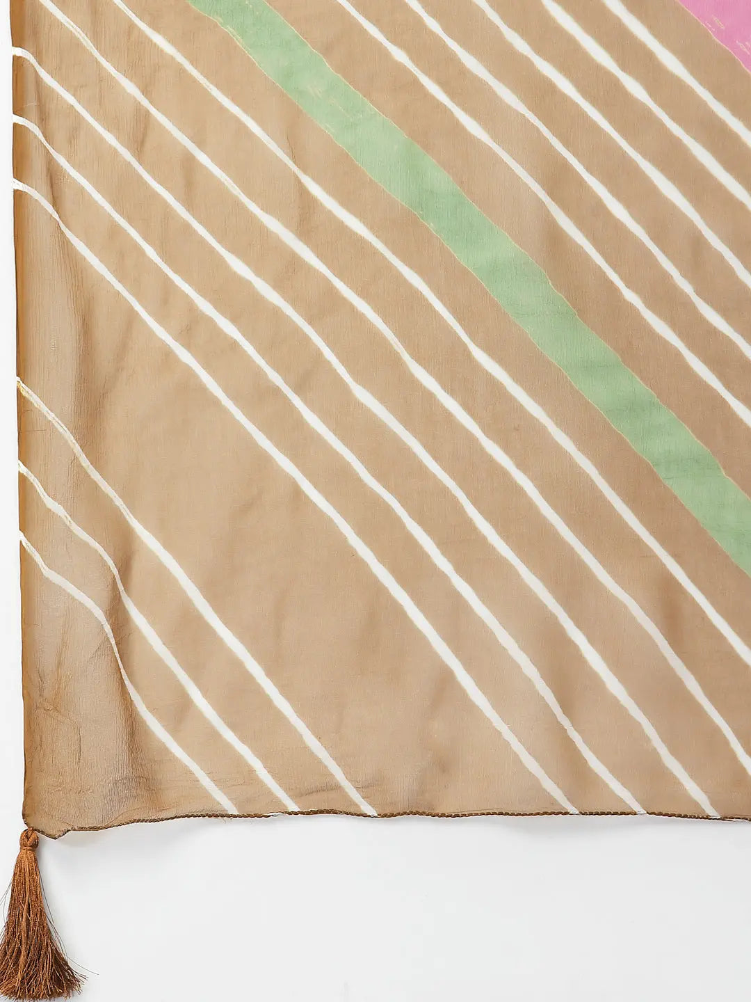 Ragavi Brown Multicolour Leheriya Dupatta Ragavi