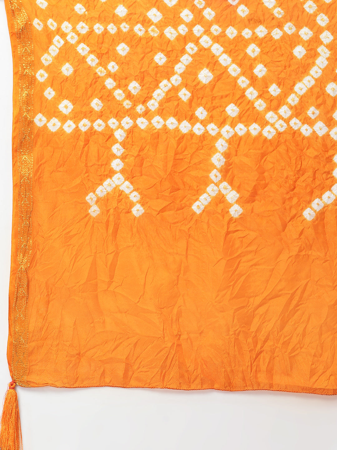 Ragavi Orange Red Bandhej Leheriya Dupatta