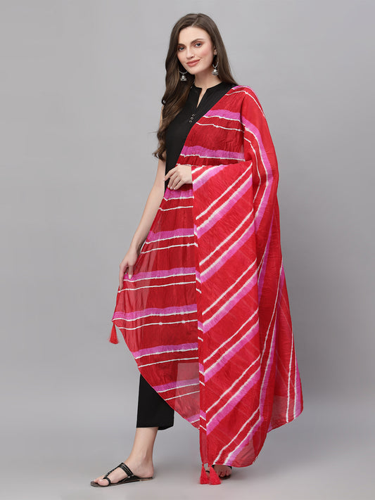 Ragavi Pink Leheriya Dupatta
