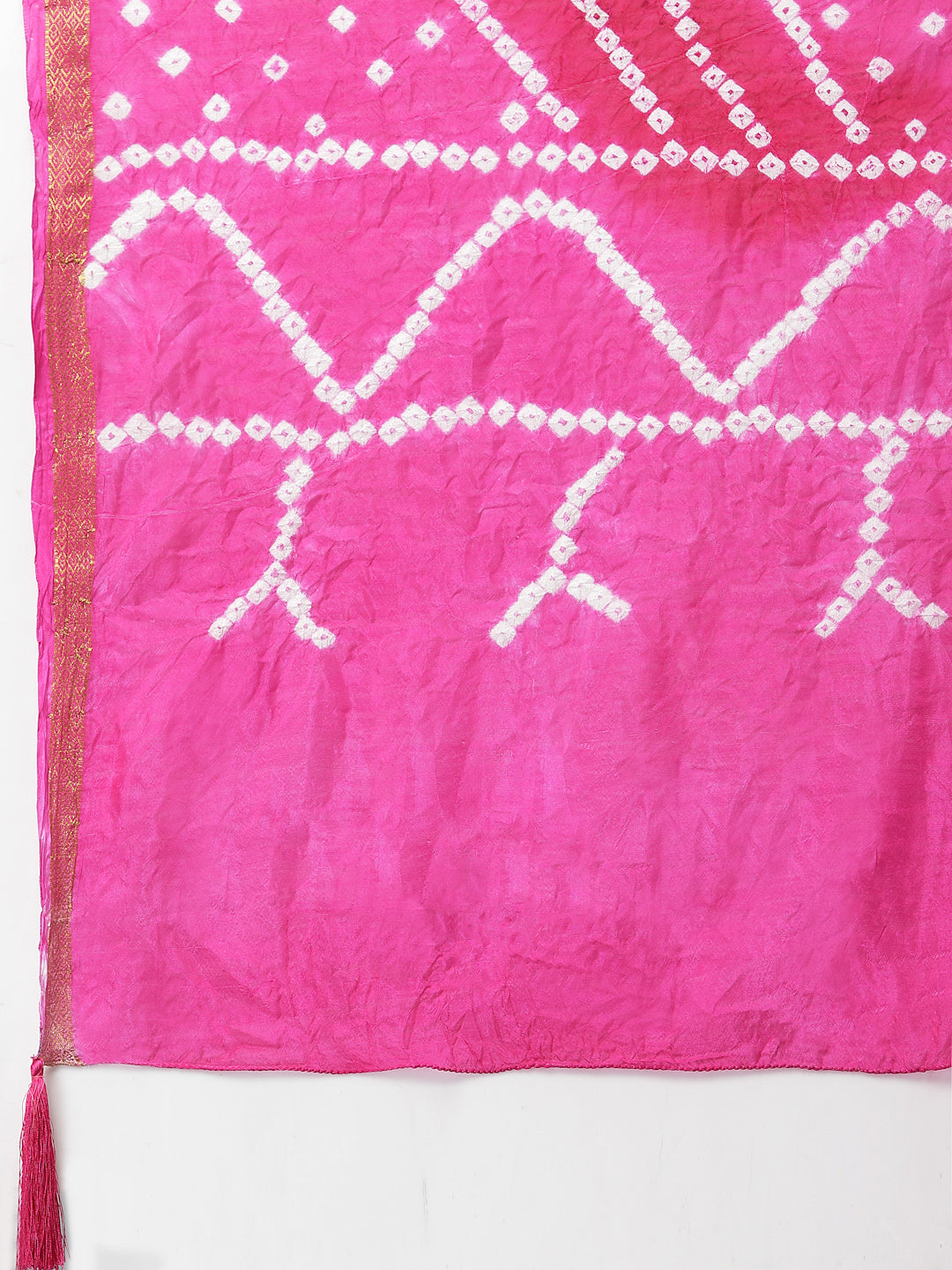 Ragavi Pink Zari Bandhej Dupatta