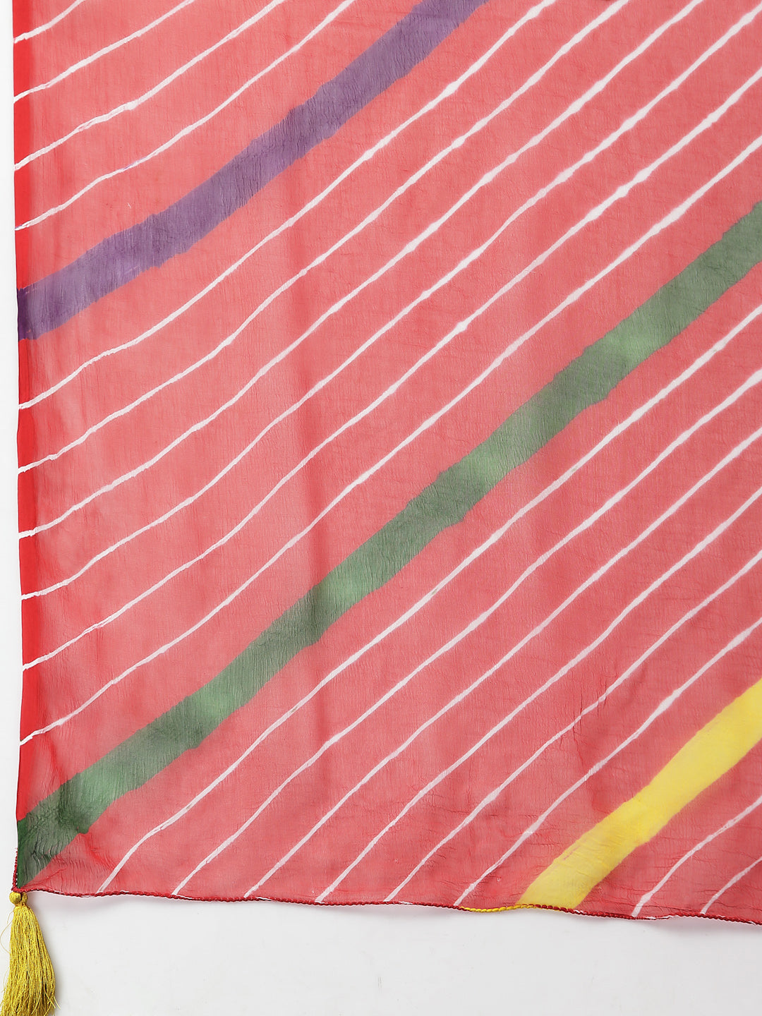 Ragavi Red Multicolour Leheriya Dupatta