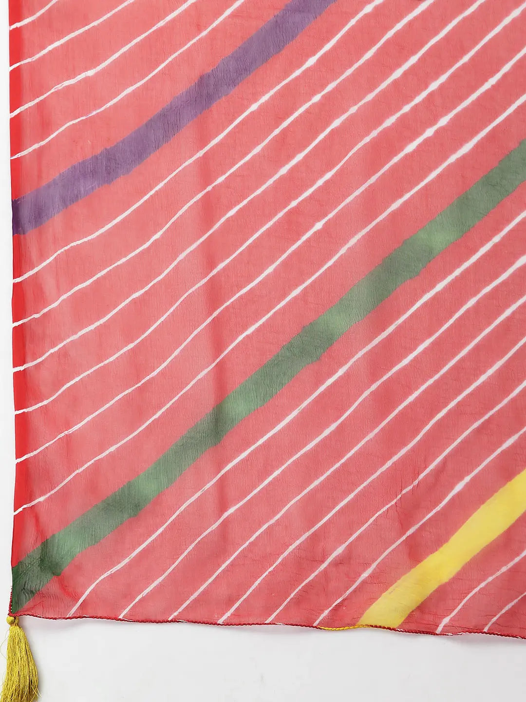 Ragavi Red Multicolour Leheriya Dupatta Ragavi