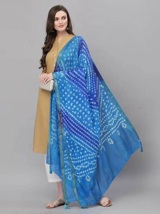 Ragavi Sky Blue Bandhej Dupatta Ragavi