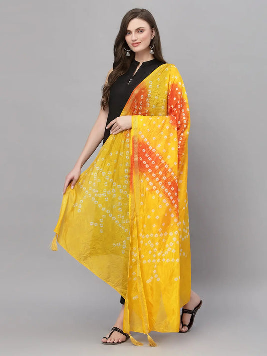 Ragavi Yellow Bandhej Dupatta Ragavi