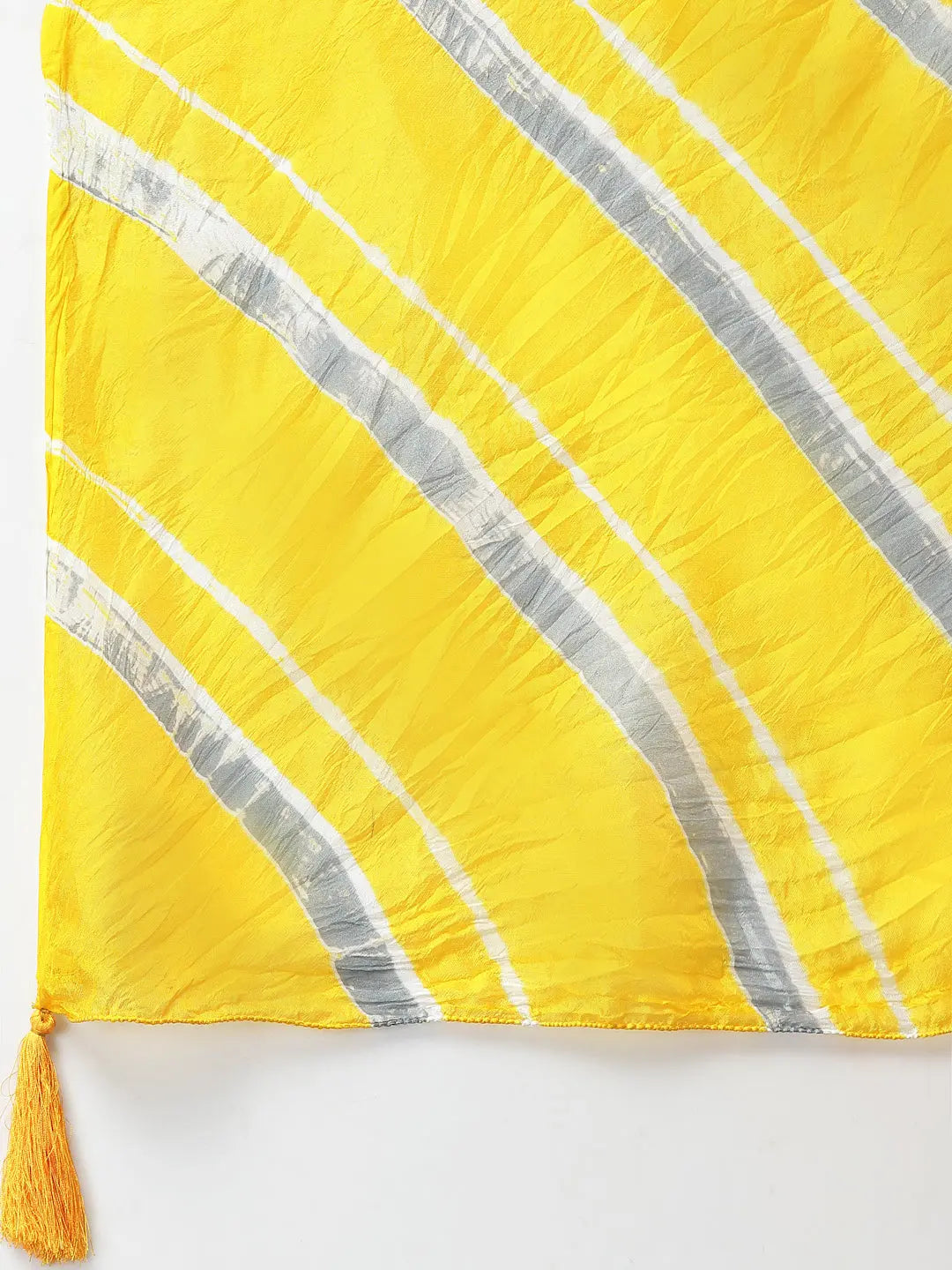 Ragavi Yellow Grey Leheriya Dupatta Ragavi