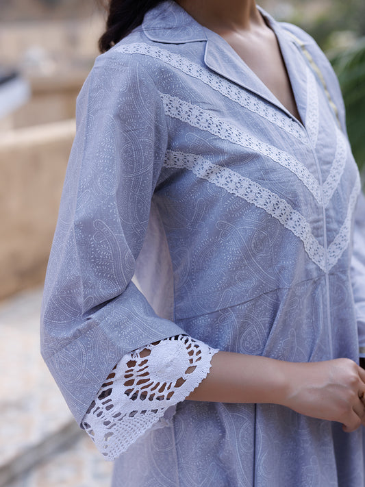 Raindrops Grey Kurta Set