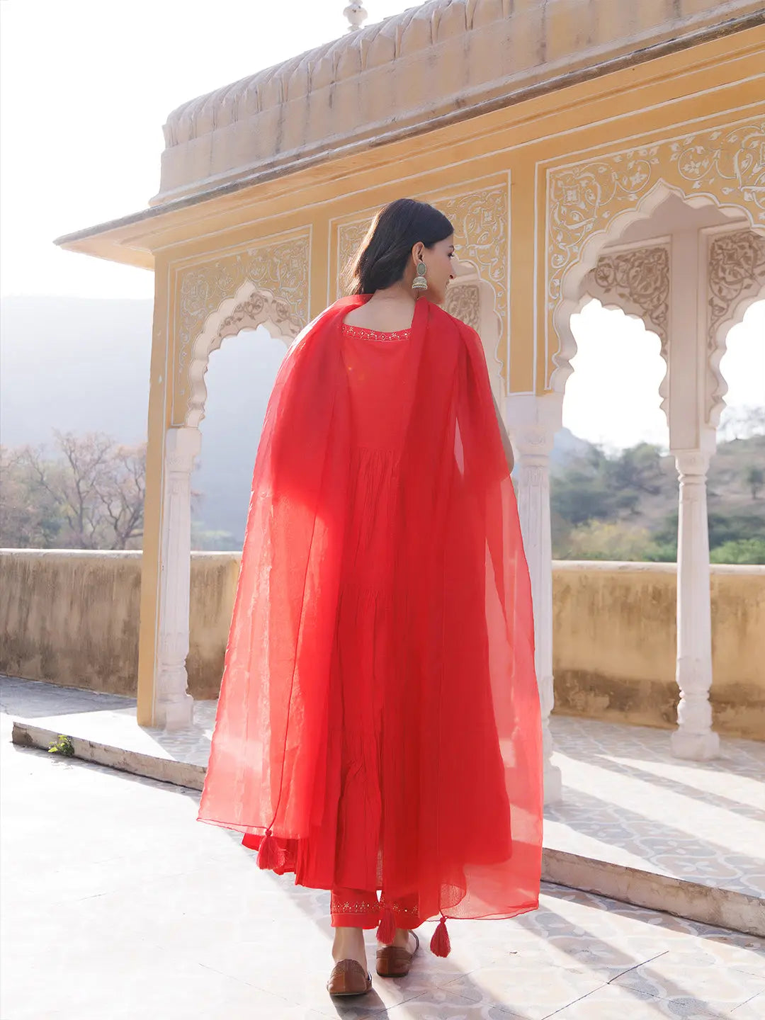 Rococco Red Kurta Set Ragavi