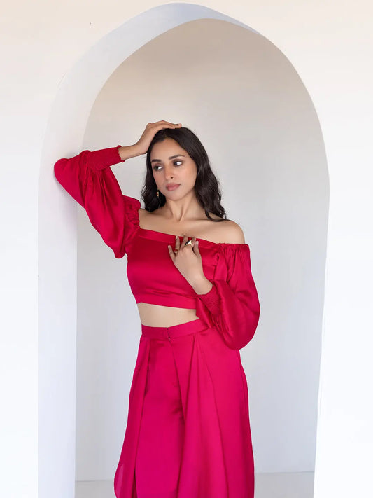 Rose Silk Co-Ord Set Ragavi