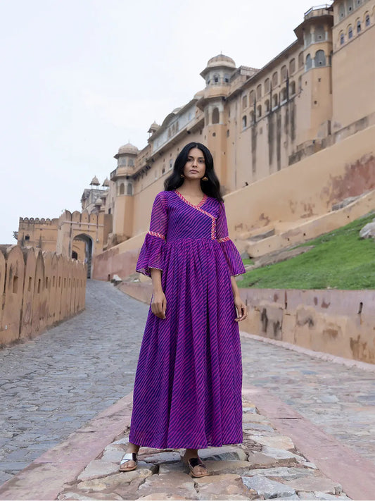 Sanvi Purple Leheriya Kurta Ragavi