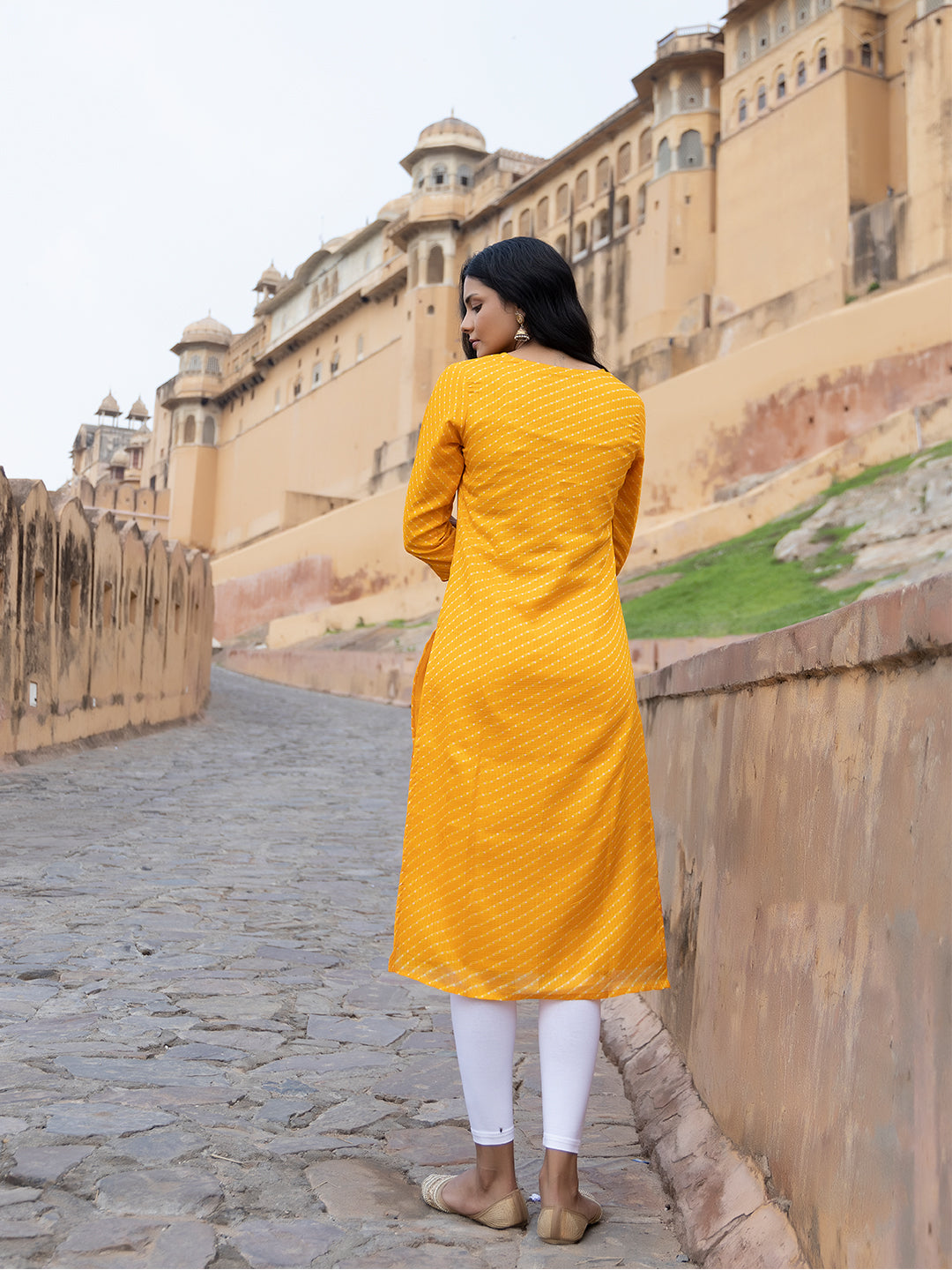 Sunshine Yellow Leheriya Kurta