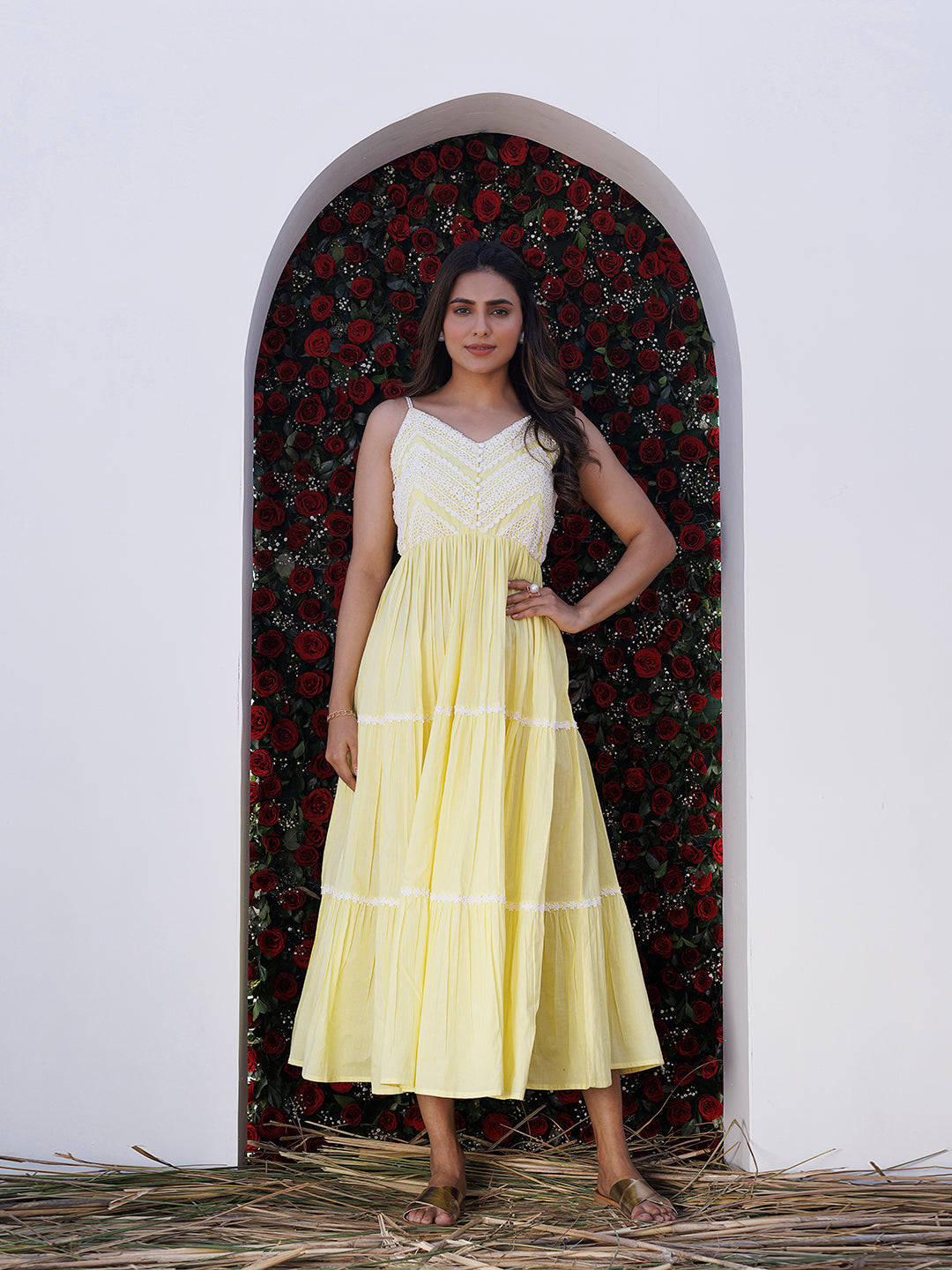 Yellow Pear Maxi Dress