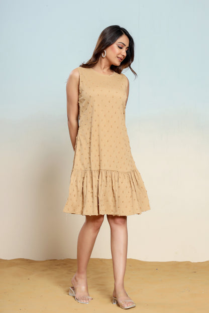 Pale Khakhi Bauble Dress