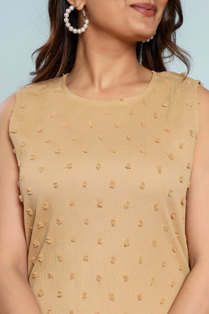 Pale Khakhi Bauble Dress