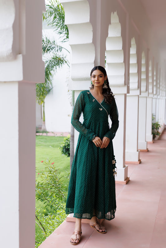 Green Leheriya Kurta