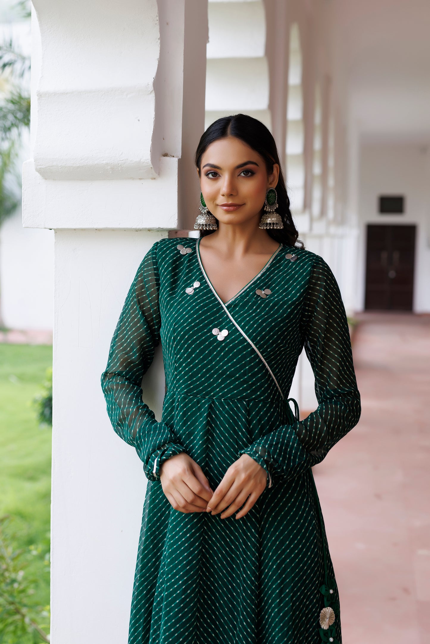Green Leheriya Kurta