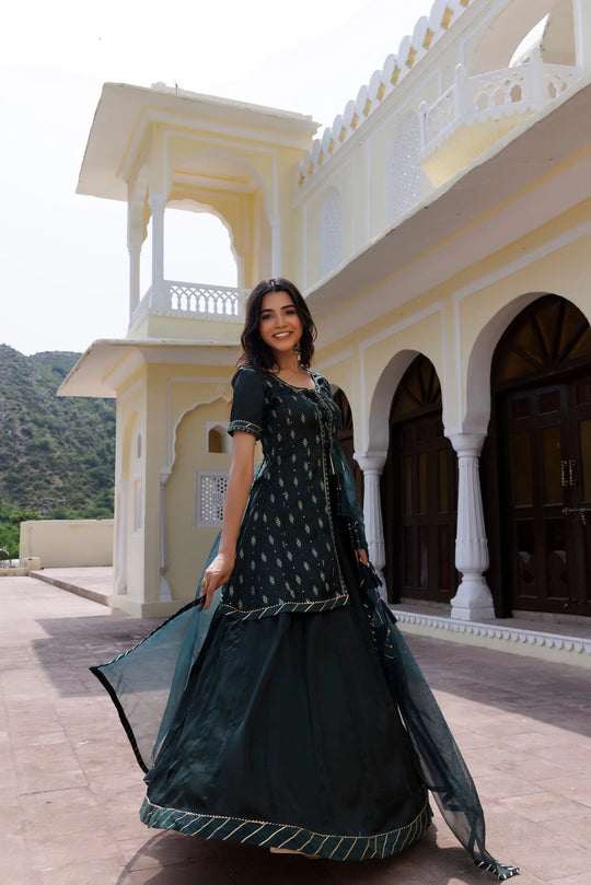 Mountain Green Lehenga Set Ragavi