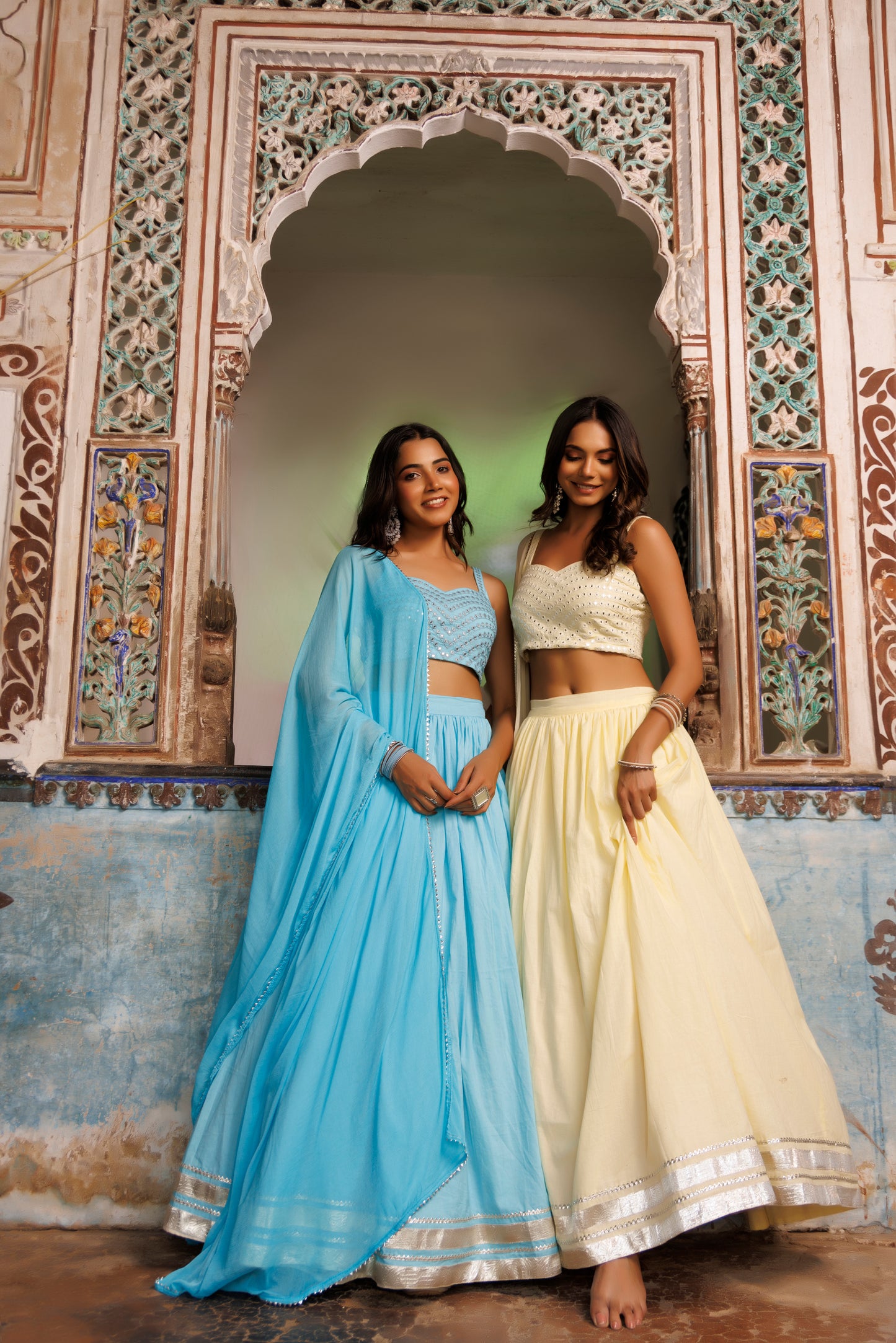 Tanager Turquoise Blue Embroidered Lehenga Set