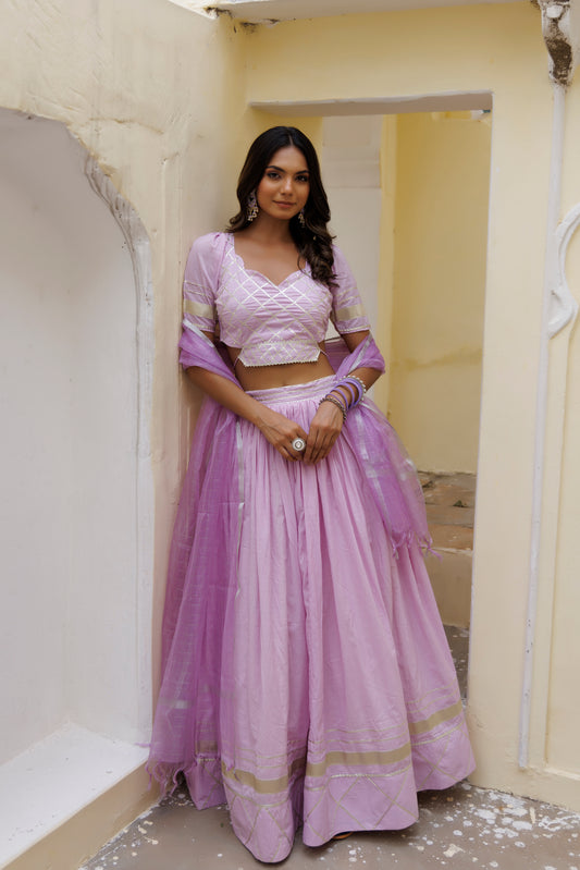 Festival Bloom Lilac Lehenga Set